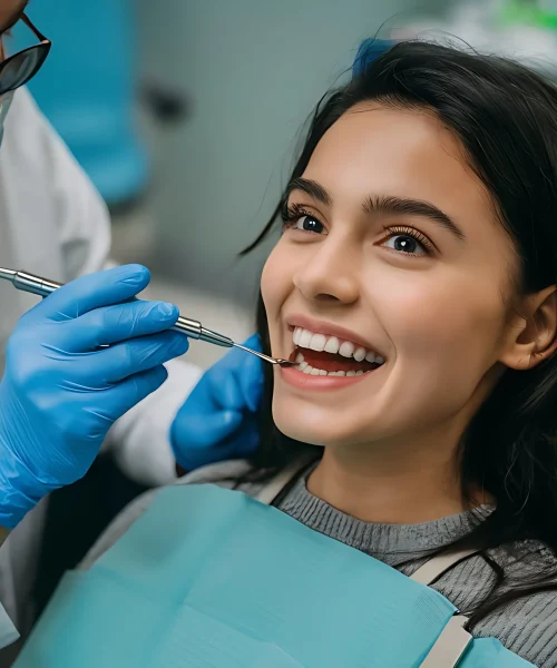 joyful-woman-comfortable-dental-care